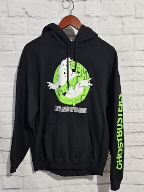 Ghostbusters Black Hoodie with Neon Green Graphic - Unisex